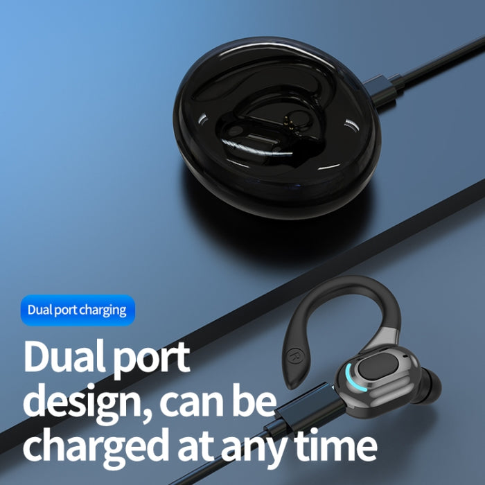 Auriculares Bluetooth inalámbricos estéreo con oreja colgante F8 con contenedor de carga
