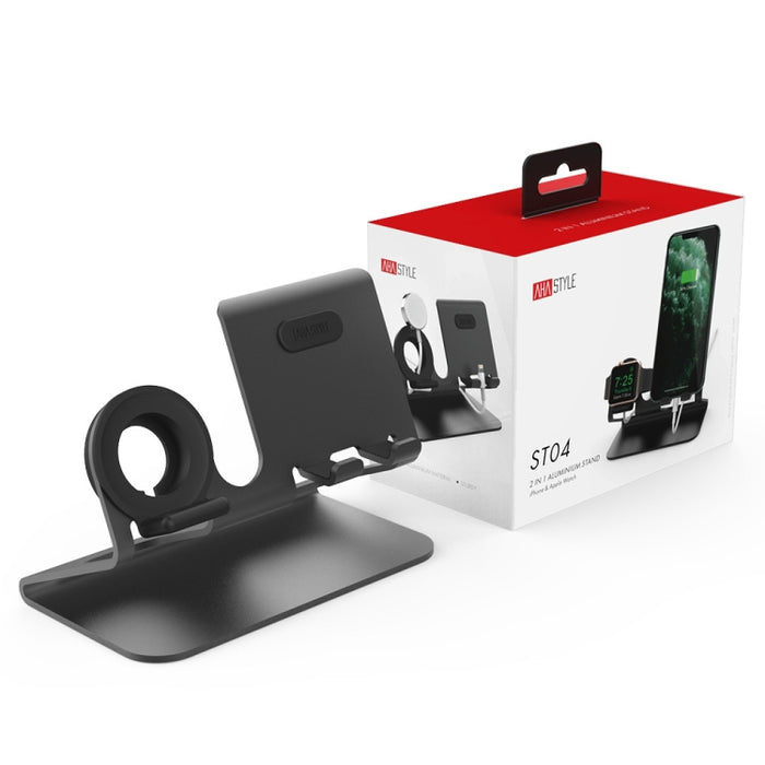 Base de carga de aleación de aluminio AhaStyle ST04, para teléfonos inteligentes de 4-8 pulgadas y serie Apple Watch