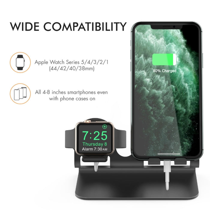 Base de carga de aleación de aluminio AhaStyle ST04, para teléfonos inteligentes de 4-8 pulgadas y serie Apple Watch