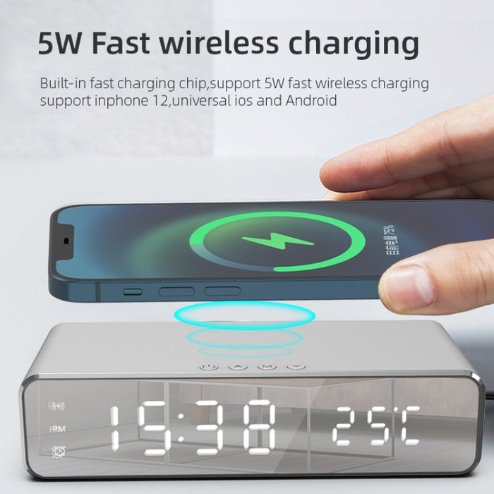W258 con reloj/pantalla de temperatura teléfono de escritorio/auricular carga inalámbrica