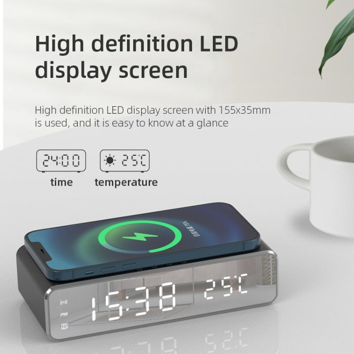 W258 con reloj/pantalla de temperatura teléfono de escritorio/auricular carga inalámbrica
