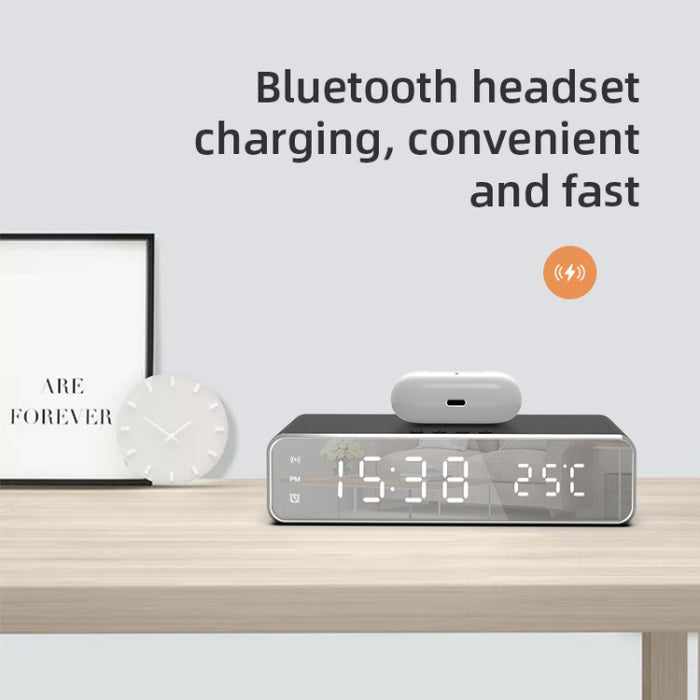 W258 con reloj/pantalla de temperatura teléfono de escritorio/auricular carga inalámbrica
