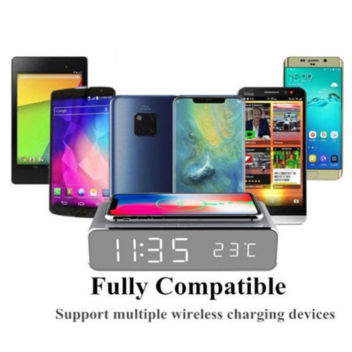 W258 con reloj/pantalla de temperatura teléfono de escritorio/auricular carga inalámbrica