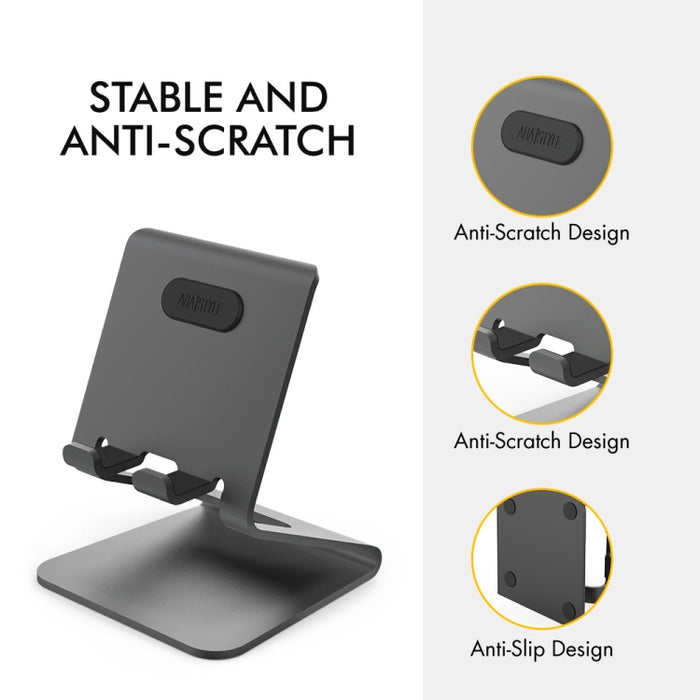 Base de carga de almacenamiento de soporte fijo de aleación de aluminio para teléfono móvil AhaStyle ST02
