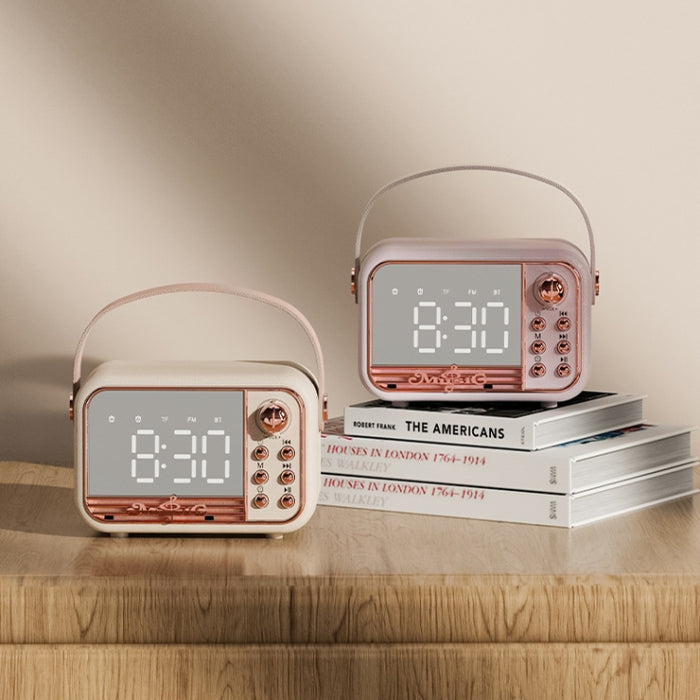 Reloj despertador retro de mano S11 Altavoz Bluetooth Reloj portátil de escritorio