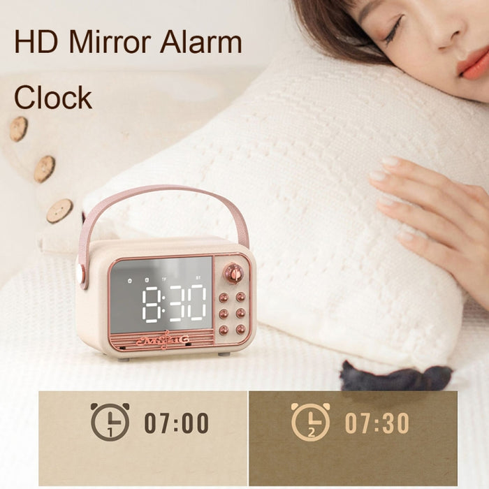 Reloj despertador retro de mano S11 Altavoz Bluetooth Reloj portátil de escritorio