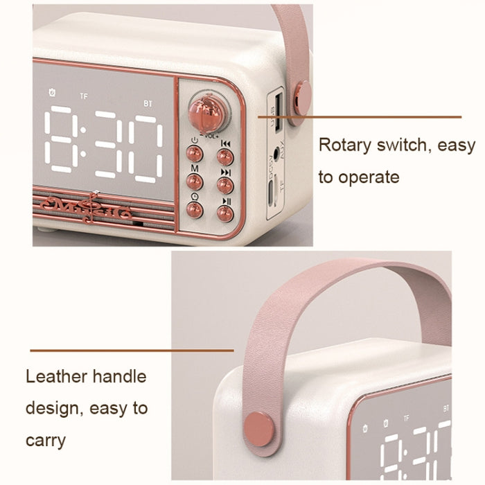 Reloj despertador retro de mano S11 Altavoz Bluetooth Reloj portátil de escritorio
