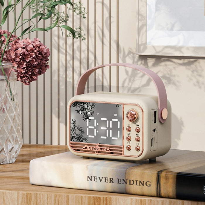Reloj despertador retro de mano S11 Altavoz Bluetooth Reloj portátil de escritorio