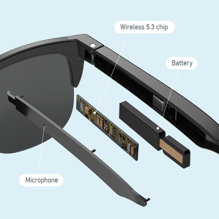Gafas de sol inteligentes con Bluetooth 5.3, auriculares inalámbricos, gafas de sol antipolarizadas con luz antifuerte