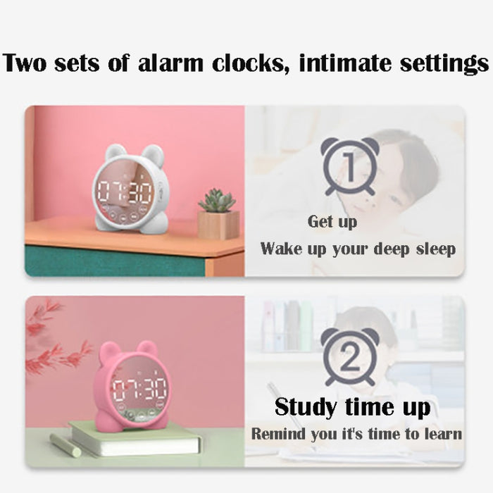P1 Mini Tarjeta Reloj Espejo Altavoz Bluetooth Inalámbrico con Radio FM