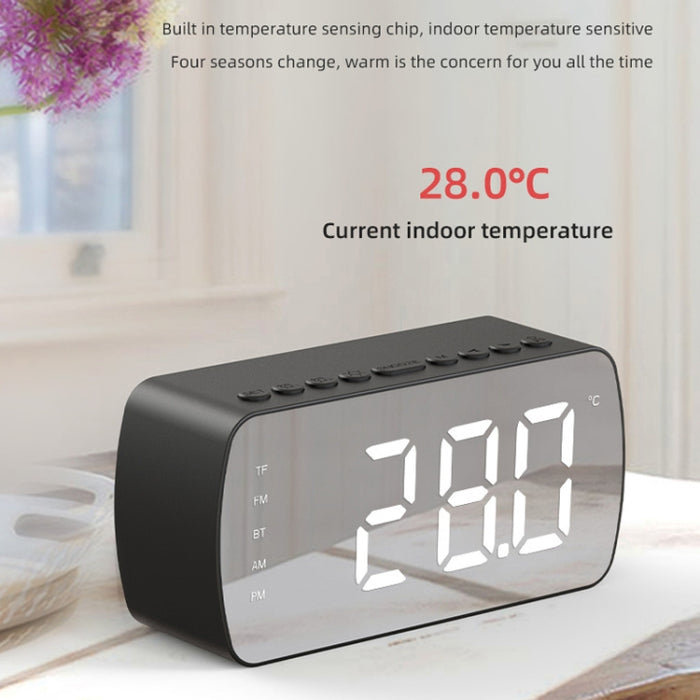 Tarjeta portátil al aire libre Altavoz Bluetooth Radio reloj pequeño