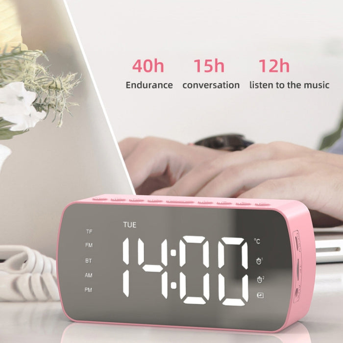 Tarjeta portátil al aire libre Altavoz Bluetooth Radio reloj pequeño