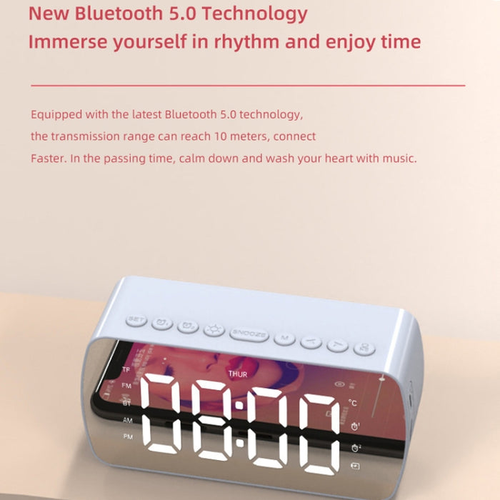 Tarjeta portátil al aire libre Altavoz Bluetooth Radio reloj pequeño