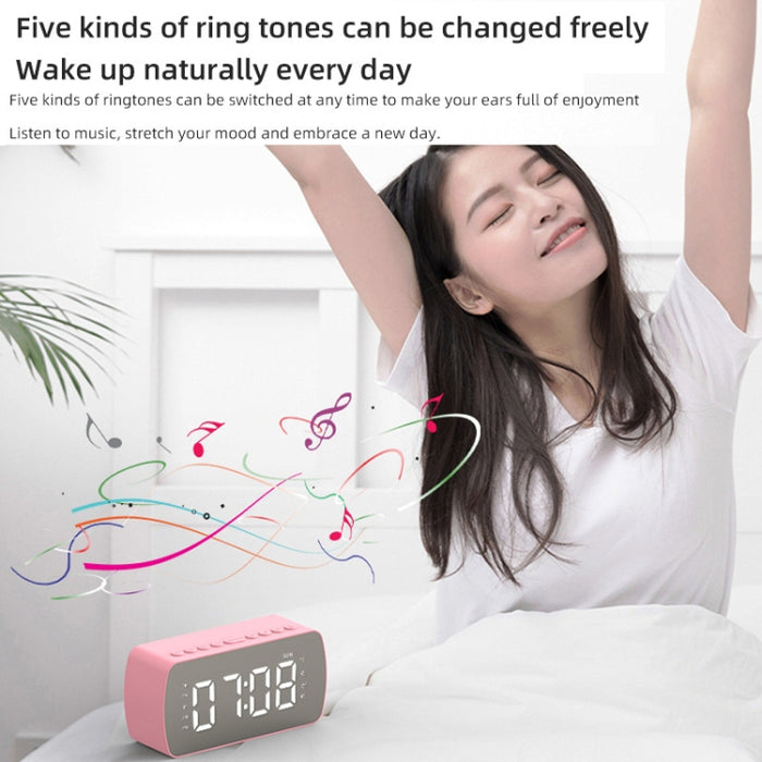 Tarjeta portátil al aire libre Altavoz Bluetooth Radio reloj pequeño