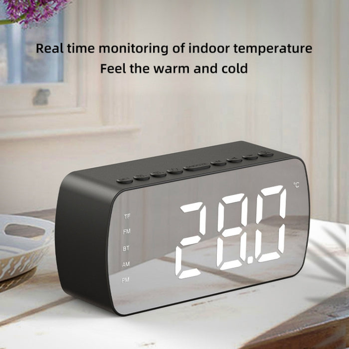 Tarjeta portátil al aire libre Altavoz Bluetooth Radio reloj pequeño