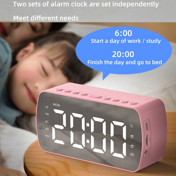Tarjeta portátil al aire libre Altavoz Bluetooth Radio reloj pequeño