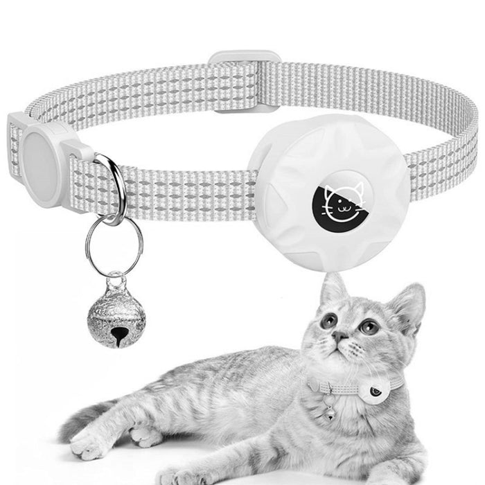 Para AirTag Tracker Funda de silicona Collar reflectante para mascotas con campana
