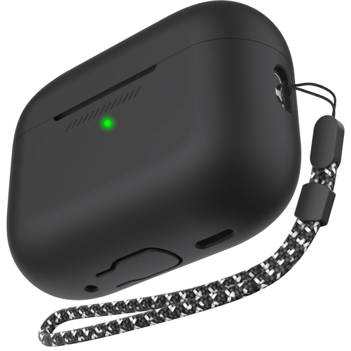 Para AirPods Pro 2 AhaStyle PT187 Funda protectora de silicona de una pieza con funda con cordón