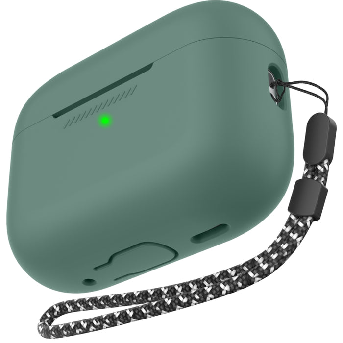 Para AirPods Pro 2 AhaStyle PT187 Funda protectora de silicona de una pieza con funda con cordón
