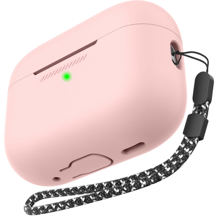Para AirPods Pro 2 AhaStyle PT187 Funda protectora de silicona de una pieza con funda con cordón