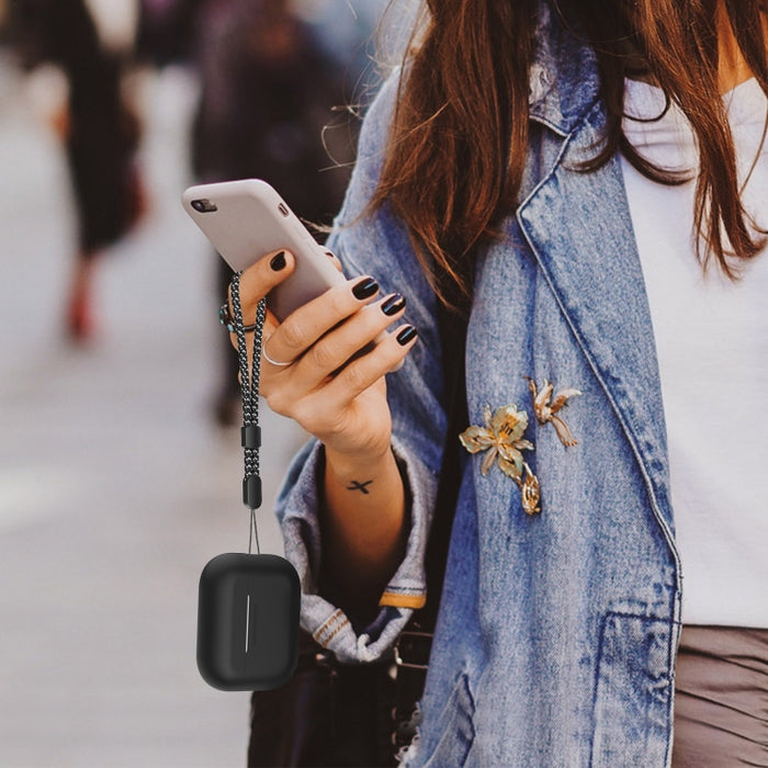 Para AirPods Pro 2 AhaStyle PT187 Funda protectora de silicona de una pieza con funda con cordón