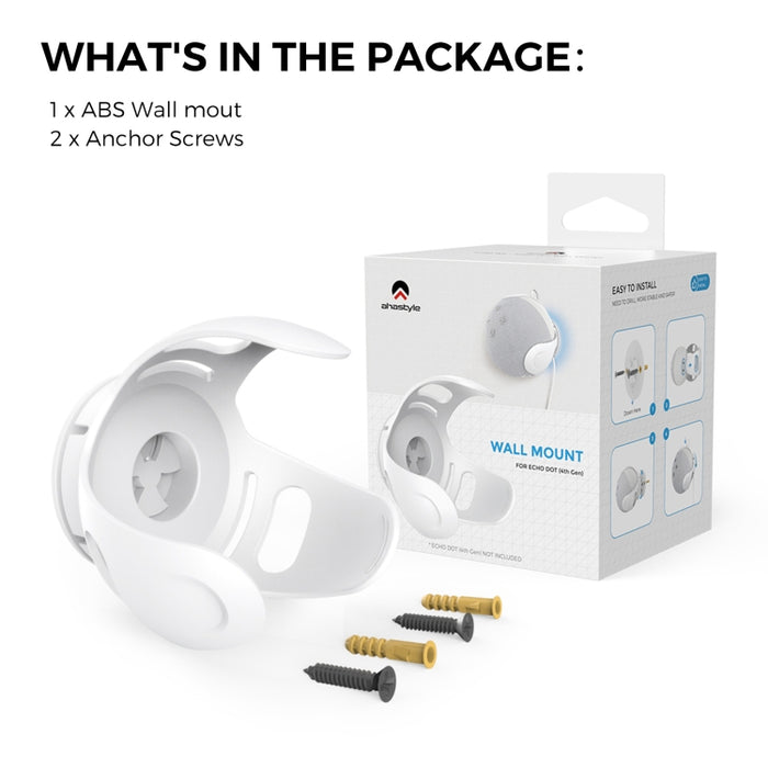 Soporte de almacenamiento de pared para altavoz Amazon Echo Dot 4/5 AhaStyle PT183