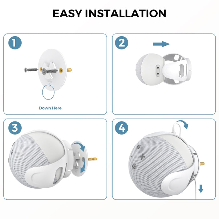 Soporte de almacenamiento de pared para altavoz Amazon Echo Dot 4/5 AhaStyle PT183