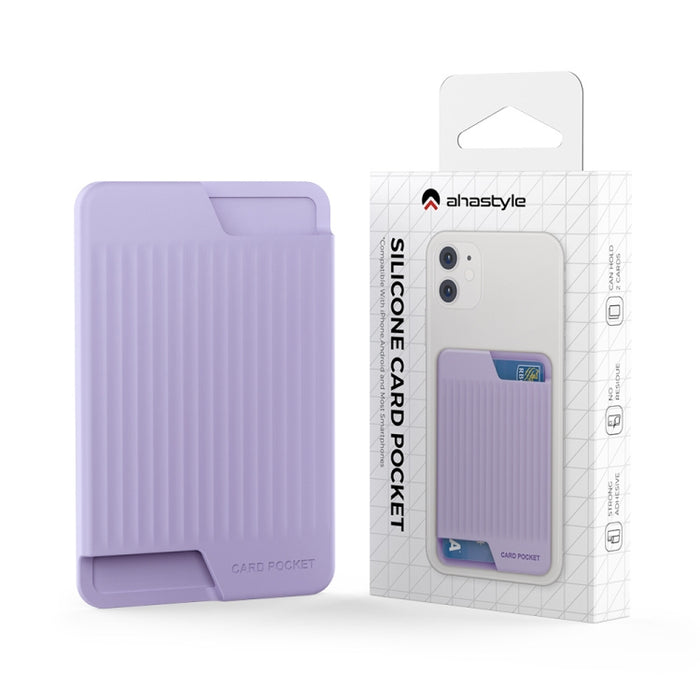 AhaStyle PT169 Funda de silicona para tarjeta trasera de teléfono móvil Tarjeta de autobús Tarjeta bancaria Organizador conveniente