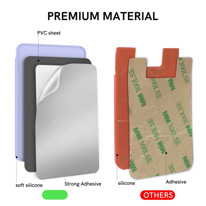AhaStyle PT169 Funda de silicona para tarjeta trasera de teléfono móvil Tarjeta de autobús Tarjeta bancaria Organizador conveniente