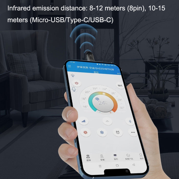 R10 Teléfono Inteligente Transmisor infrarrojo Tipo de aprendizaje Control remoto de larga distancia, Interfaz: