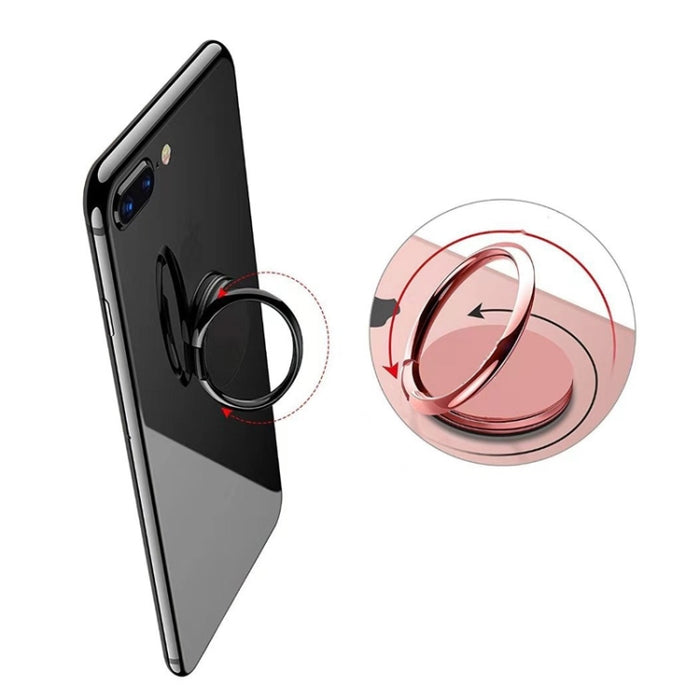Soporte de metal completo Hebilla de anillo de teléfono magnético giratorio de 360 grados