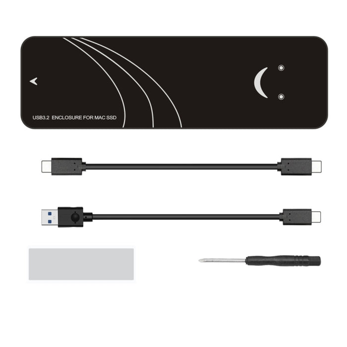 Adaptador de carcasa USB3.2 a MAC SSD para disco duro Macbook Air Pro 2013-2017, 20Gbps C-C Cable Kit, 10Gbps A-C Cable Kit