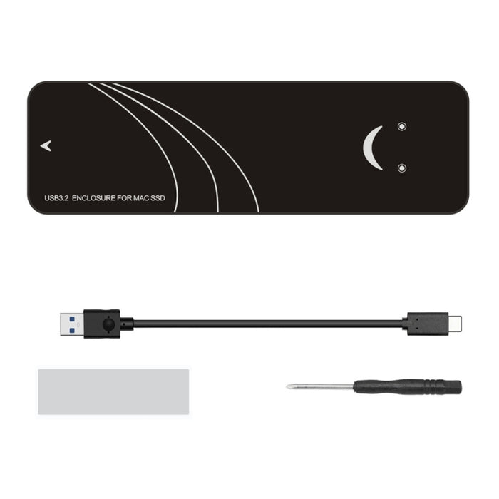 Adaptador de carcasa USB3.2 a MAC SSD para disco duro Macbook Air Pro 2013-2017, 20Gbps C-C Cable Kit, 10Gbps A-C Cable Kit