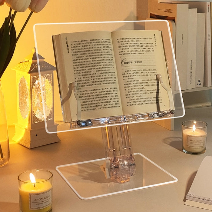 Estante de lectura de escritorio para estudiantes soporte de tableta de acrílico transparente