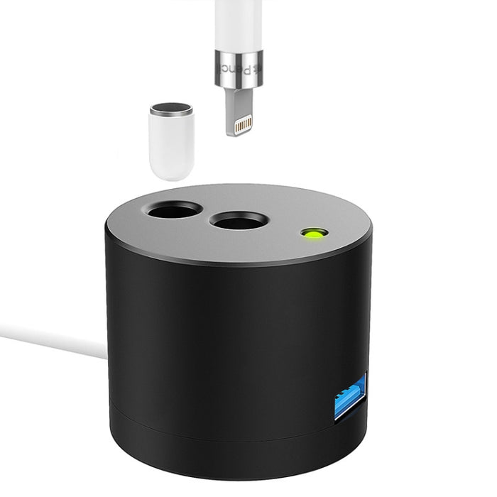 Para Apple Pencil 1 Adaptador de carga USB Base de metal con indicador LED