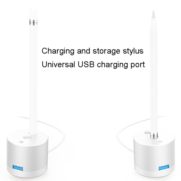 Para Apple Pencil 1 Adaptador de carga USB Base de metal con indicador LED