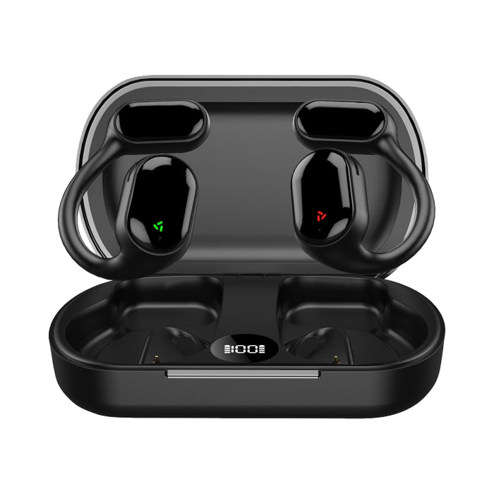 Auriculares Bluetooth deportivos con reducción de ruido ENC inalámbrico con pantalla digital LED para colgar en la oreja de conducción de aire