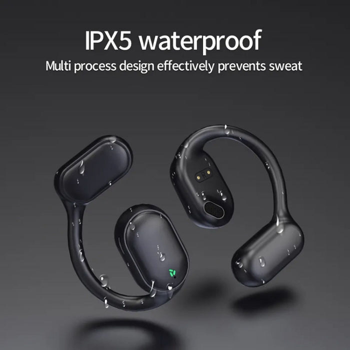 Auriculares Bluetooth deportivos con reducción de ruido ENC inalámbrico con pantalla digital LED para colgar en la oreja de conducción de aire