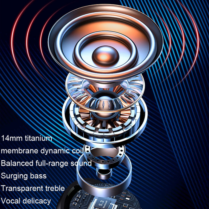 Auricular Bluetooth inalámbrico con clip y compartimento de carga digital