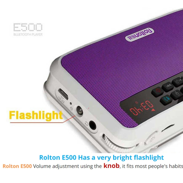 Rolton E500 Altavoz Bluetooth Micrófono incorporado de 2.1 canales Compatible con radio FM