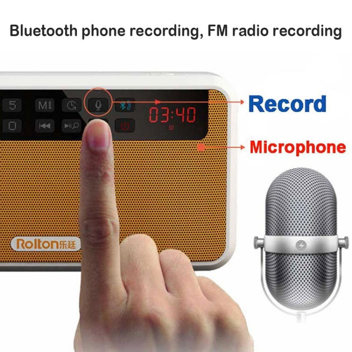 Rolton E500 Altavoz Bluetooth Micrófono incorporado de 2.1 canales Compatible con radio FM