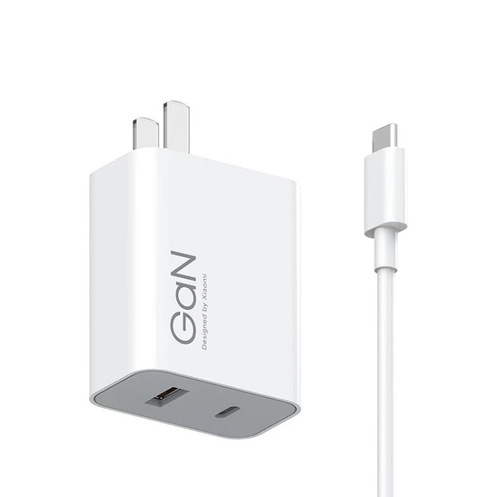 Xiaomi 67W GaN 1C+1A Cargador rápido inteligente de doble puerto, enchufe de EE. UU., MDY-14