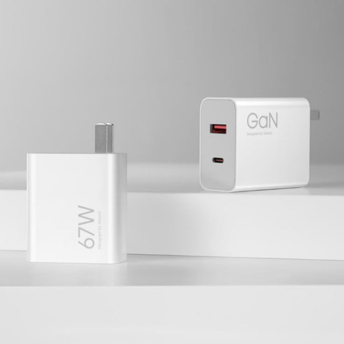 Xiaomi 67W GaN 1C+1A Cargador rápido inteligente de doble puerto, enchufe de EE. UU., MDY-14