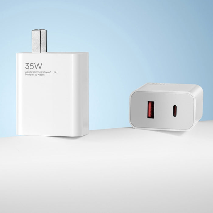 Cargador de puerto dual portátil de carga rápida Xiaomi 35W USB-C + USB-A, enchufe de EE. UU., 35W