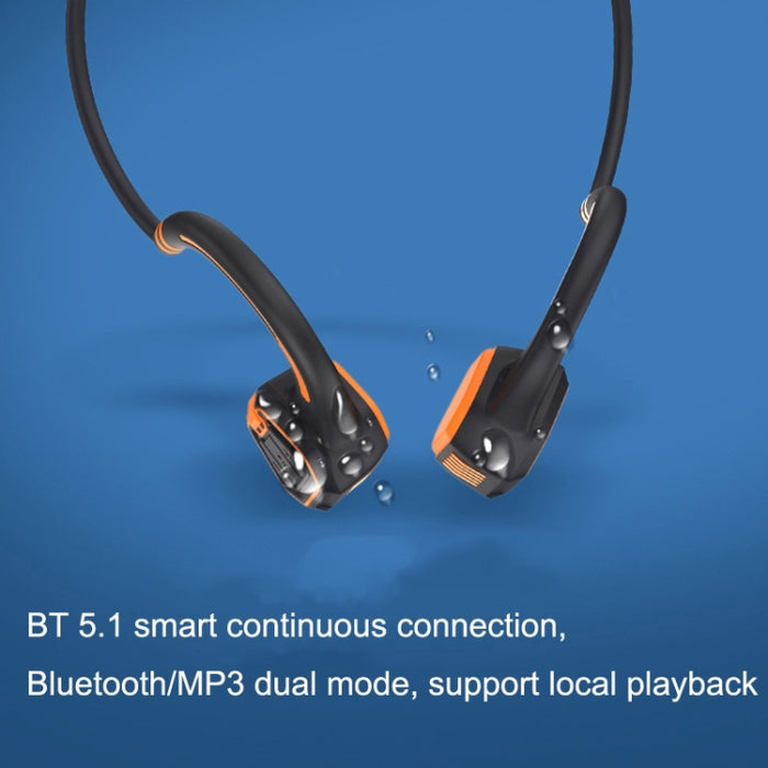 Auricular impermeable de conducción ósea en la oreja, auricular Bluetooth deportivo de natación con carga magnética, AS9 Grey, AS9 Orange, AS9 Blue