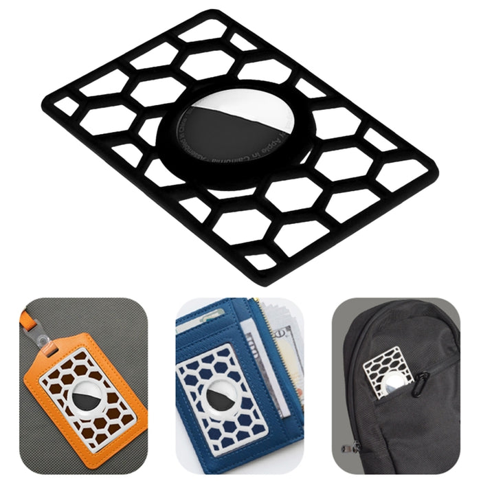 Para la cubierta protectora de panal con forma de tarjeta Airtag Location Tracker, Honeycomb White, Honeycomb Black