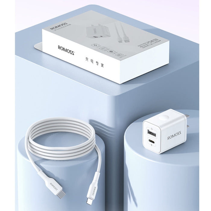 Cargador rápido ROMOSS PD20W para Apple/Huawei y Xiaomi, enchufe CN, Single-port, Double-port, For Apple PD Charging Cable