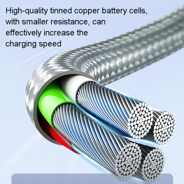 ROMOSS CB25 3 en 1 3.5A 8 pines + Micro USB + Cable tipo C/USB-C, 1m, 1.5m
