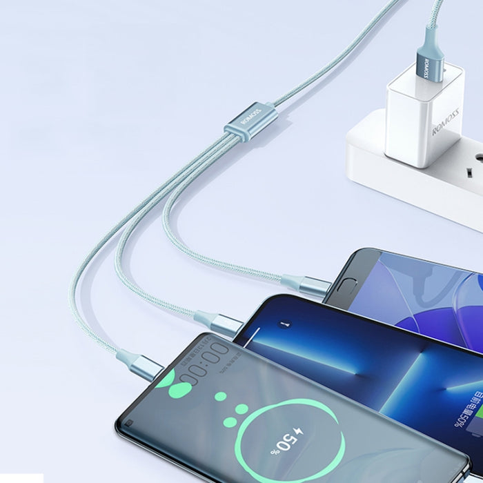ROMOSS CB25 3 en 1 3.5A 8 pines + Micro USB + Cable tipo C/USB-C, 1m, 1.5m