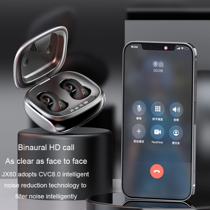 Auriculares inalámbricos Bluetooth con cancelación de ruido y clip de conducción ósea JX80 sin latencia